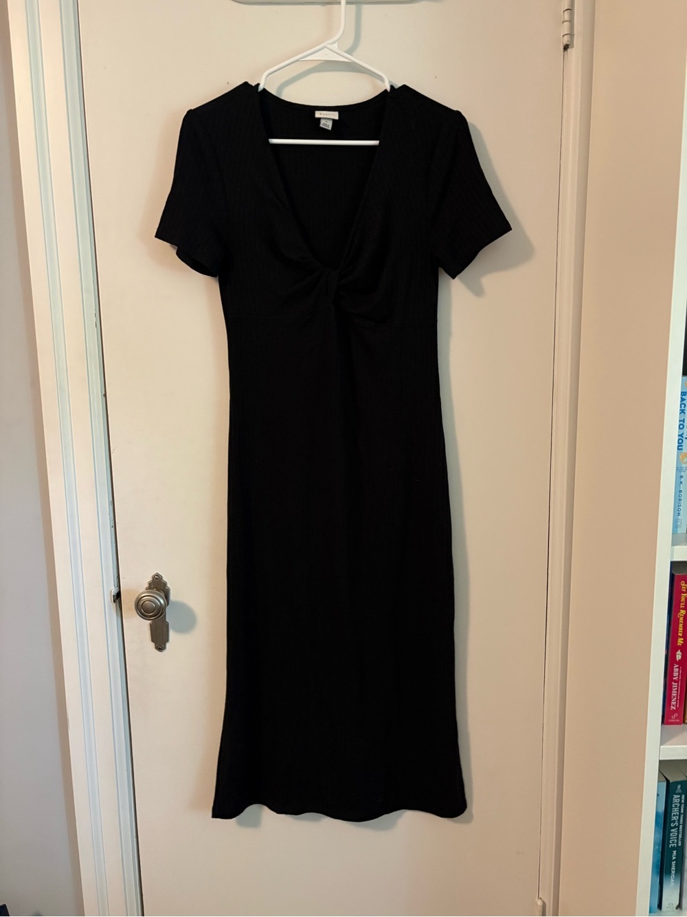a new day Black Knot-Front Maxi Dress
